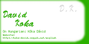 david koka business card