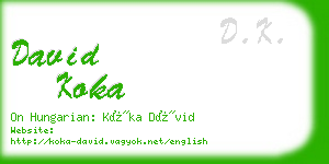 david koka business card